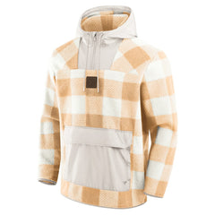 Pittsburgh Steelers Elements Plaid Polar Fleece Quarter-Zip Hoodie Tan
