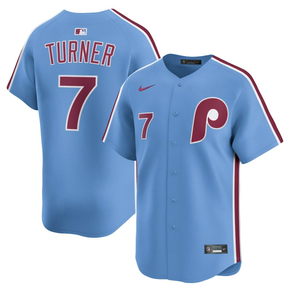 MLB Trea Turner Philadelphia Phillies Nike Alternate Limited Player Jersey - Light Blue