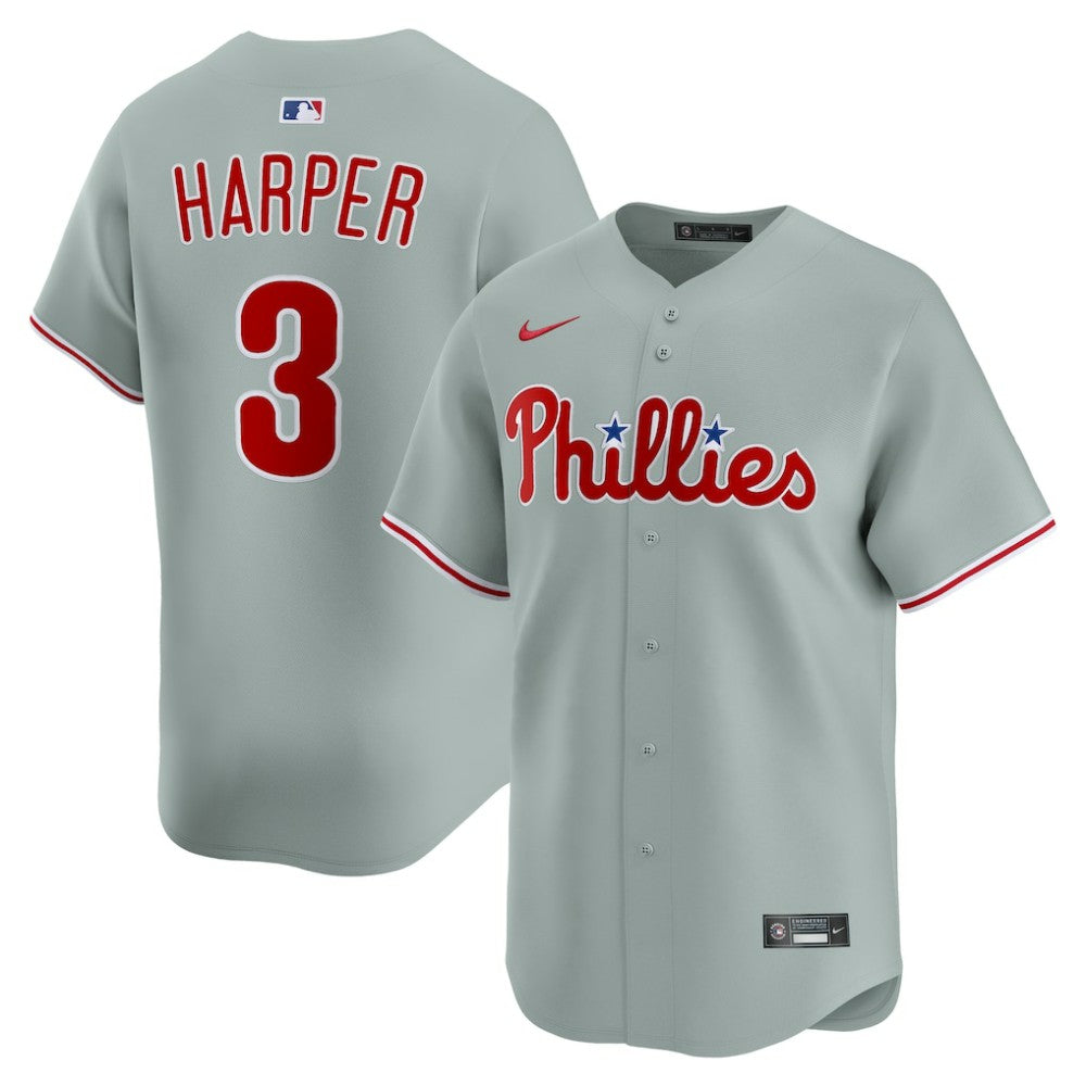 MLB Bryce Harper Philadelphia Phillies Nike Road Limited Player Jersey - Gray