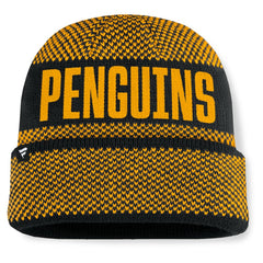 NHL Pittsburgh Penguins Fanatics Fundamentals Shelter Cuffed Knit Hat - Black/Gold
