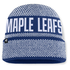 NHL Toronto Maple Leafs Fanatics Fundamentals Shelter Cuffed Knit Hat - Blue/White