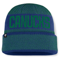 NHL Vancouver Canucks Fanatics Fundamentals Shelter Cuffed Knit Hat - Blue/Green