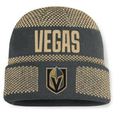 NHL Vegas Golden Knights Fanatics Fundamentals Shelter Cuffed Knit Hat - Charcoal/Gold