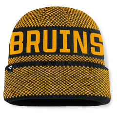 NHL Boston Bruins Fanatics Fundamentals Shelter Cuffed Knit Hat - Black/Gold