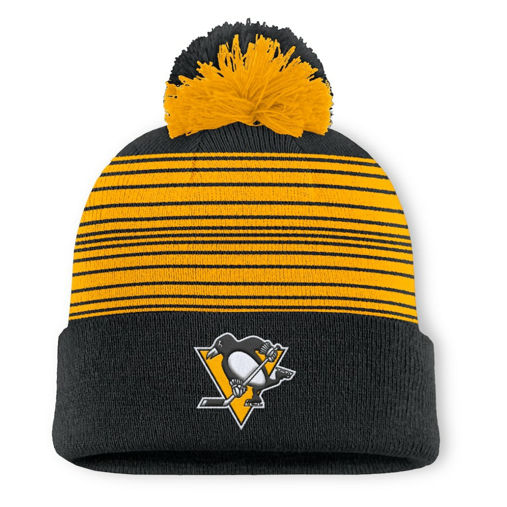 NHL Pittsburgh Penguins Fanatics Fundamental Spirit Cuffed Pom Knit Hat - Black