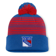 NHL New York Rangers Fanatics Fundamental Spirit Cuffed Pom Knit Hat - Blue