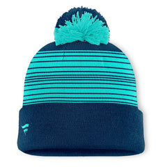 NHL Seattle Kraken Fanatics Fundamental Spirit Cuffed Pom Knit Hat - Deep Sea Blue