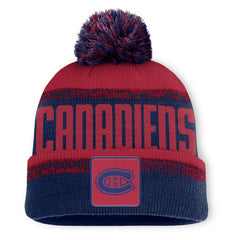 NHL Montreal Canadiens Fanatics Fundamentals Thrive Cuffed Knit Hat with Pom - Navy/Red
