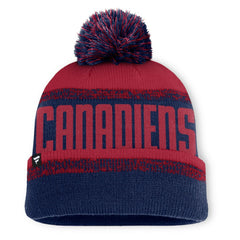 NHL Montreal Canadiens Fanatics Fundamentals Thrive Cuffed Knit Hat with Pom - Navy/Red