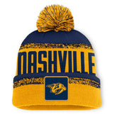NHL Nashville Predators Fanatics Fundamentals Thrive Cuffed Knit Hat with Pom - Gold/Navy
