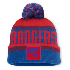 NHL New York Rangers Fanatics Fundamentals Thrive Cuffed Knit Hat with Pom - Blue/Red