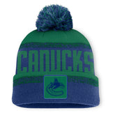 NHL Vancouver Canucks Fanatics Fundamentals Thrive Cuffed Knit Hat with Pom - Blue/Green