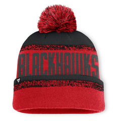 NHL Chicago Blackhawks Fanatics Fundamentals Thrive Cuffed Knit Hat with Pom - Red/Black