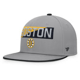 NHL Boston Bruins Fanatics Fundamentals Duo Split Logo Snapback Hat - Gray