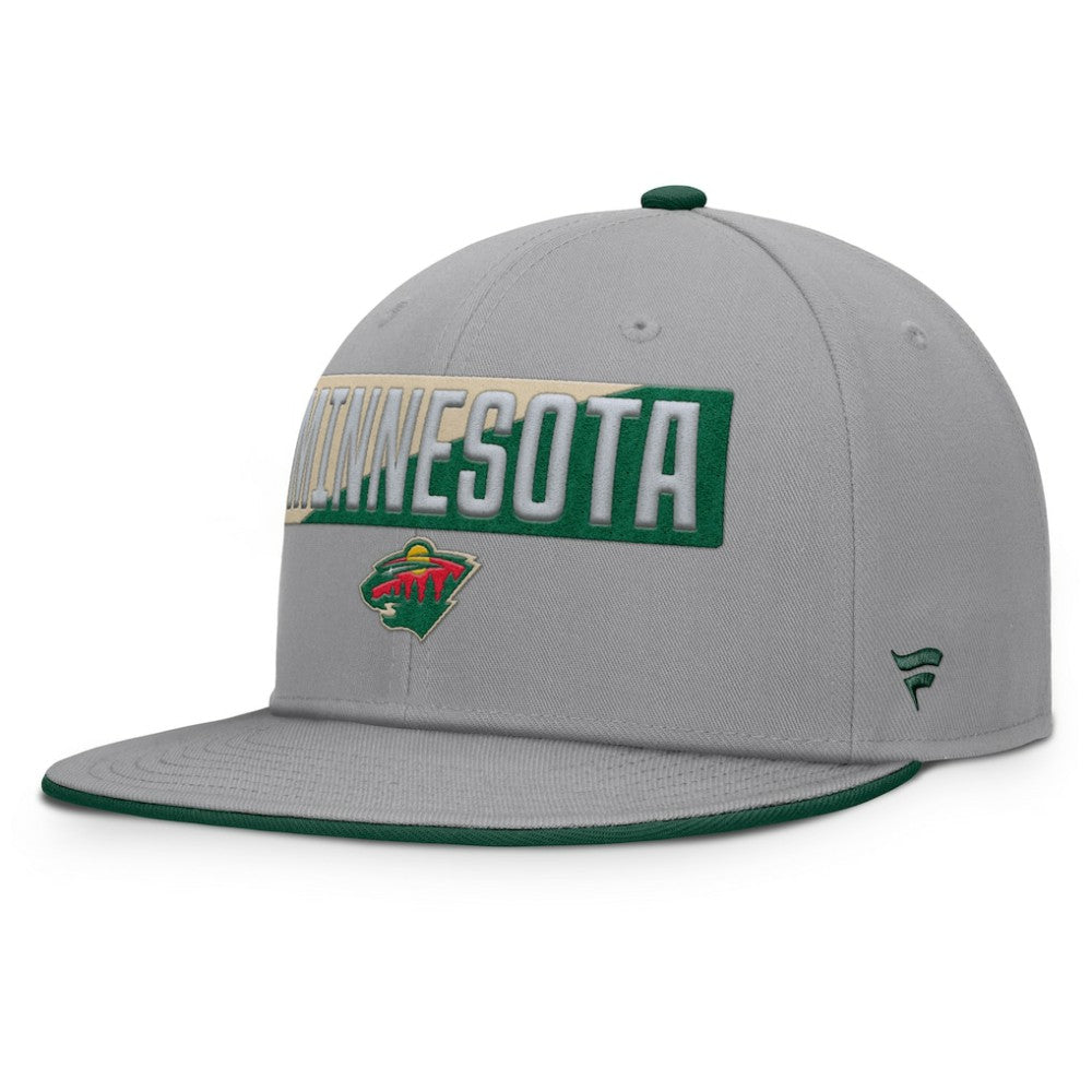 NHL Minnesota Wild Fanatics Fundamentals Duo Split Logo Snapback Hat - Gray