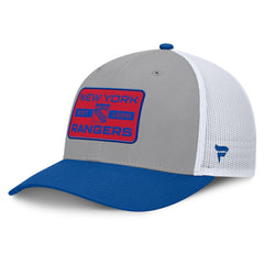 NHL New York Rangers Fanatics Fundamental Adapt Trucker Adjustable Hat - Gray/Blue