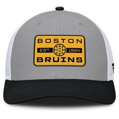 NHL Boston Bruins Fanatics Fundamental Adapt Trucker Adjustable Hat - Gray/Black