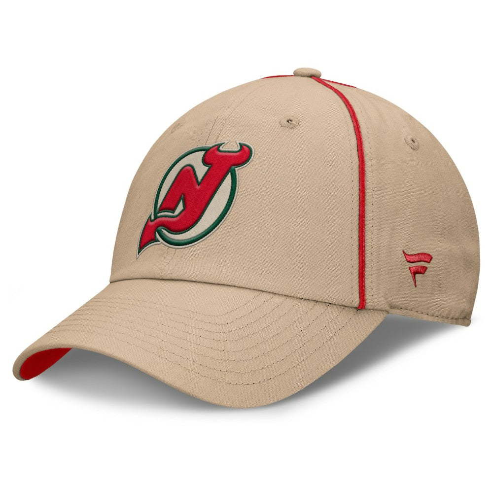 NHL New Jersey Devils Fanatics Heritage Setoff Adjustable Hat - Tan