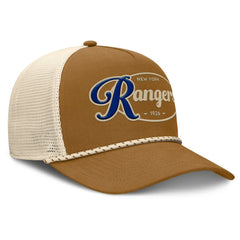 NHL New York Rangers Fanatics Heritage Fetch A-Frame Trucker Adjustable Hat - Brown/Cream