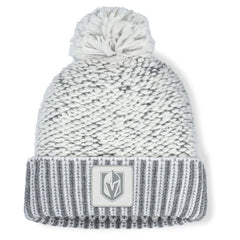 NHL Vegas Golden Knights Fanatics Women's Fundamental Mist Cuffed Knit Hat with Pom - White/Gray