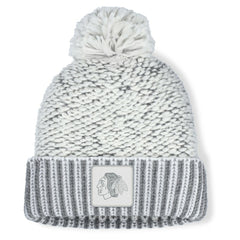 NHL Chicago Blackhawks Fanatics Women's Fundamental Mist Cuffed Knit Hat with Pom - White/Gray