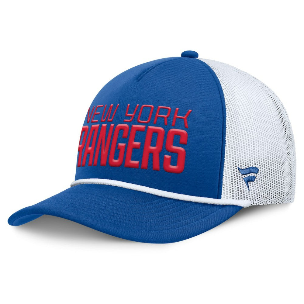 NHL New York Rangers Fanatics Heritage Dutch A-Frame Trucker Adjustable Hat - Blue/White