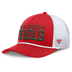 NHL New Jersey Devils Fanatics Heritage Dutch A-Frame Trucker Adjustable Hat - Red/White