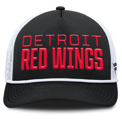 NHL Detroit Red Wings Fanatics Heritage Dutch A-Frame Trucker Adjustable Hat - Black/White