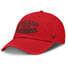 NHL Chicago Blackhawks Fanatics Fundamentals Archer Adjustable Hat - Red