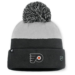 NHL Philadelphia Flyers Fanatics Authentic Pro Home Ice Cuffed Knit Hat with Pom - Black/Gray