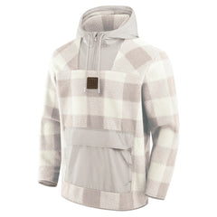 New York Giants Elements Plaid Polar Fleece Quarter-Zip Hoodie Gray