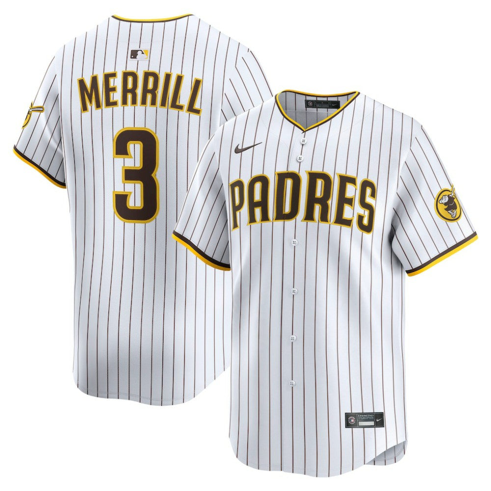 MLB Jackson Merrill San Diego Padres Nike Home Limited Player Jersey - White