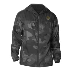 NHL Boston Bruins Columbia Camo Flash Challenger Omni-Shade Full-Zip Hoodie Windbreaker - Black