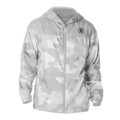 NHL Boston Bruins Columbia Camo Flash Challenger Omni-Shade Full-Zip Hoodie Windbreaker - Gray