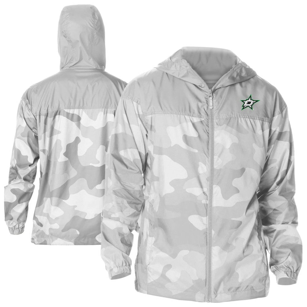 NHL Dallas Stars Columbia Camo Flash Challenger Omni-Shade Full-Zip Hoodie Windbreaker - Gray