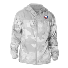NHL New York Islanders Columbia Camo Flash Challenger Omni-Shade Full-Zip Hoodie Windbreaker - Gray