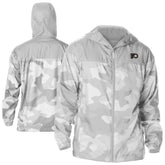NHL Philadelphia Flyers Columbia Camo Flash Challenger Omni-Shade Full-Zip Hoodie Windbreaker - Gray
