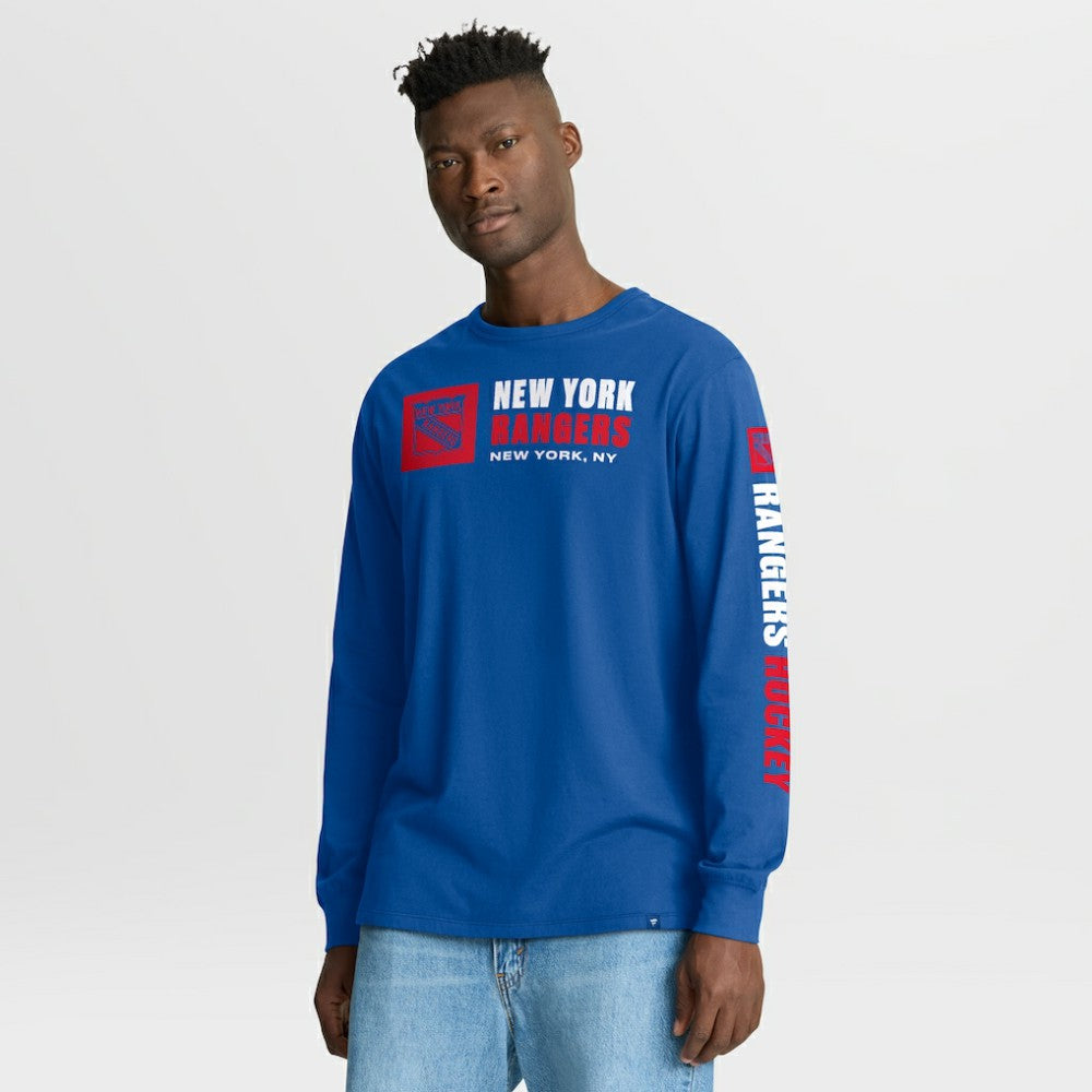 NHL New York Rangers Fanatics Goal Crease Legacy Long Sleeve T-Shirt - Blue