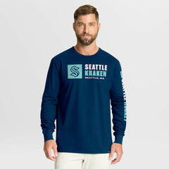 NHL Seattle Kraken Fanatics Goal Crease Legacy Long Sleeve T-Shirt - Navy