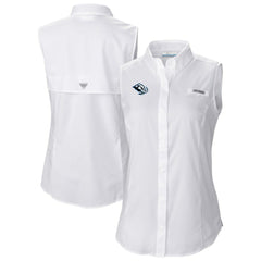 NHL Utah Mammoth Columbia Women's Tamiami Omni-Shade Sleeveless Button-Up Shirt - White