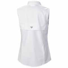 NHL Utah Mammoth Columbia Women's Tamiami Omni-Shade Sleeveless Button-Up Shirt - White