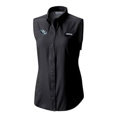 NHL Utah Mammoth Columbia Women's Tamiami Omni-Shade Sleeveless Button-Up Shirt - Black