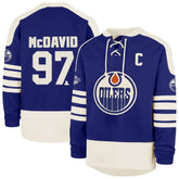 NHL Connor McDavid Edmonton Oilers '47 Player Name & Number Sweep Check Eternal Lacer Sweatshirt - Royal
