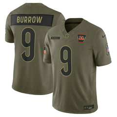 NFL Joe Burrow Cincinnati Bengals 2025 Salute to Service Limited Jersey - Olive