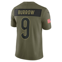 NFL Joe Burrow Cincinnati Bengals 2025 Salute to Service Limited Jersey - Olive