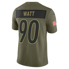 NFL T.J. Watt Pittsburgh Steelers 2025 Salute to Service Limited Jersey - Olive