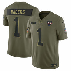 NFL Malik Nabers New York Giants 2025 Salute to Service Limited Jersey - Olive