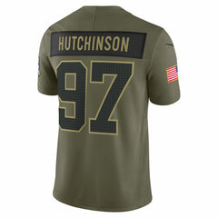 NFL Aidan Hutchinson Detroit Lions 2025 Salute to Service Limited Jersey - Olive