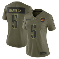 NFL Jayden Daniels Washington Commanders Women's 2025 Salute to Service Limited Jersey - Olive