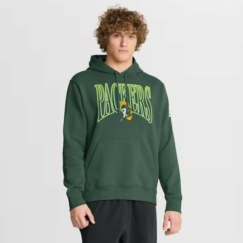 Green Bay Packers Full Blitz Club Fleece Pullover Hoodie Green
